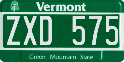 VT license plate ZXD575