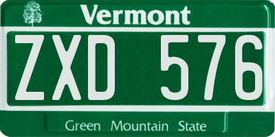 VT license plate ZXD576