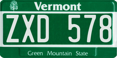VT license plate ZXD578
