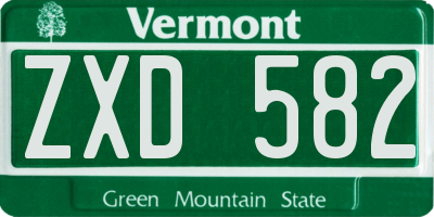 VT license plate ZXD582