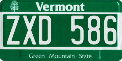 VT license plate ZXD586