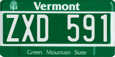 VT license plate ZXD591