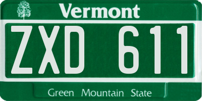 VT license plate ZXD611