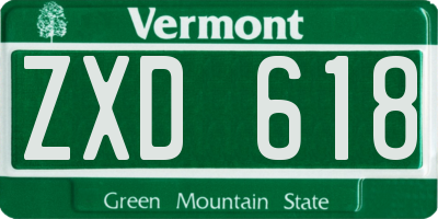 VT license plate ZXD618