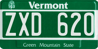 VT license plate ZXD620