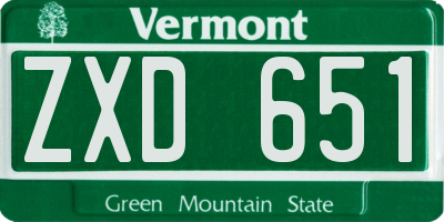VT license plate ZXD651