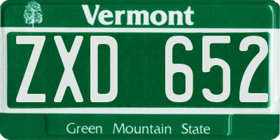 VT license plate ZXD652