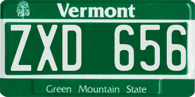 VT license plate ZXD656
