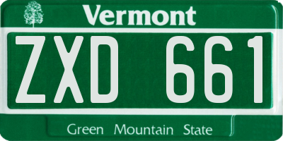 VT license plate ZXD661
