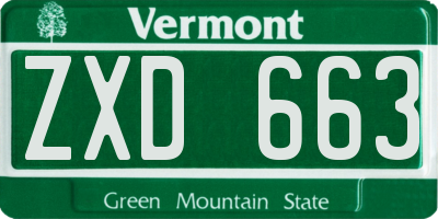 VT license plate ZXD663