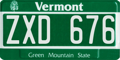 VT license plate ZXD676