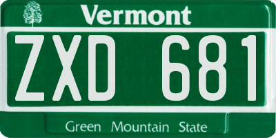 VT license plate ZXD681