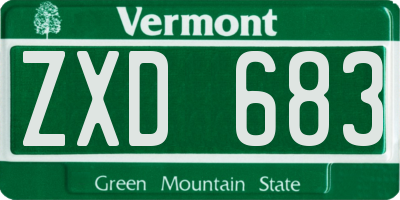 VT license plate ZXD683