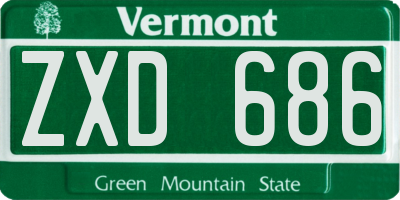 VT license plate ZXD686