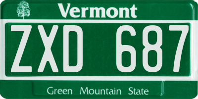 VT license plate ZXD687