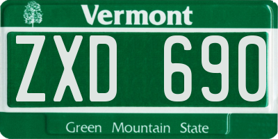 VT license plate ZXD690