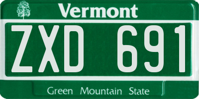 VT license plate ZXD691