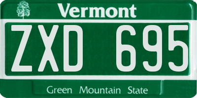 VT license plate ZXD695