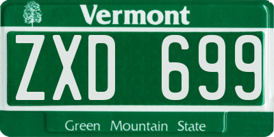 VT license plate ZXD699