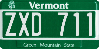 VT license plate ZXD711
