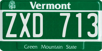 VT license plate ZXD713