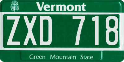 VT license plate ZXD718