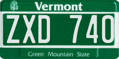 VT license plate ZXD740