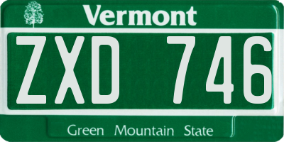 VT license plate ZXD746