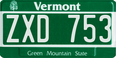 VT license plate ZXD753