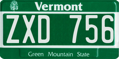 VT license plate ZXD756