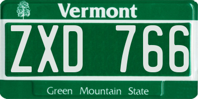 VT license plate ZXD766