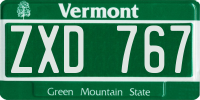 VT license plate ZXD767