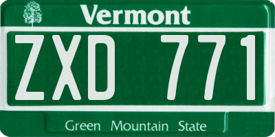 VT license plate ZXD771