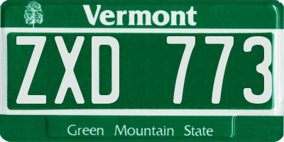 VT license plate ZXD773