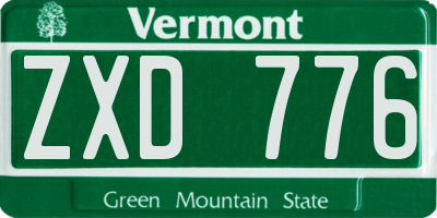 VT license plate ZXD776