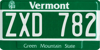 VT license plate ZXD782