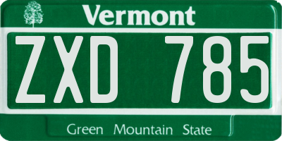 VT license plate ZXD785