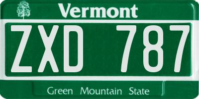 VT license plate ZXD787