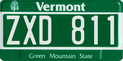 VT license plate ZXD811
