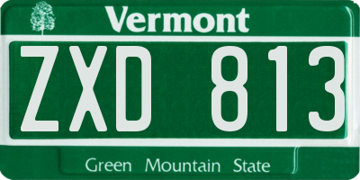 VT license plate ZXD813
