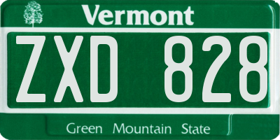 VT license plate ZXD828