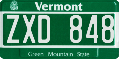 VT license plate ZXD848