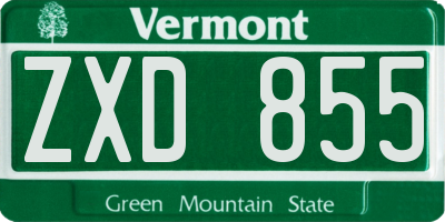 VT license plate ZXD855