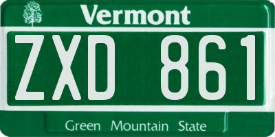 VT license plate ZXD861