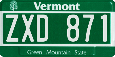 VT license plate ZXD871