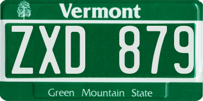 VT license plate ZXD879