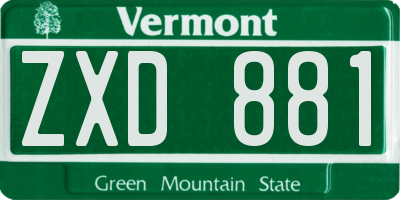 VT license plate ZXD881