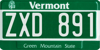 VT license plate ZXD891