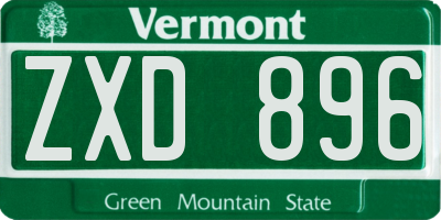 VT license plate ZXD896