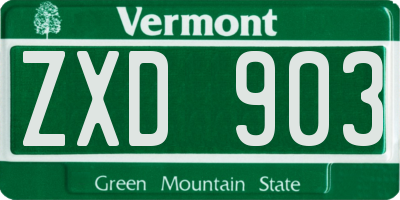 VT license plate ZXD903